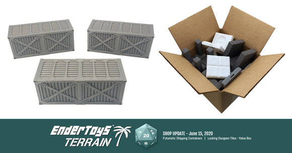 Shop update - Futuristic Shipping Containers and Locking Dungeon Tile Value Boxes