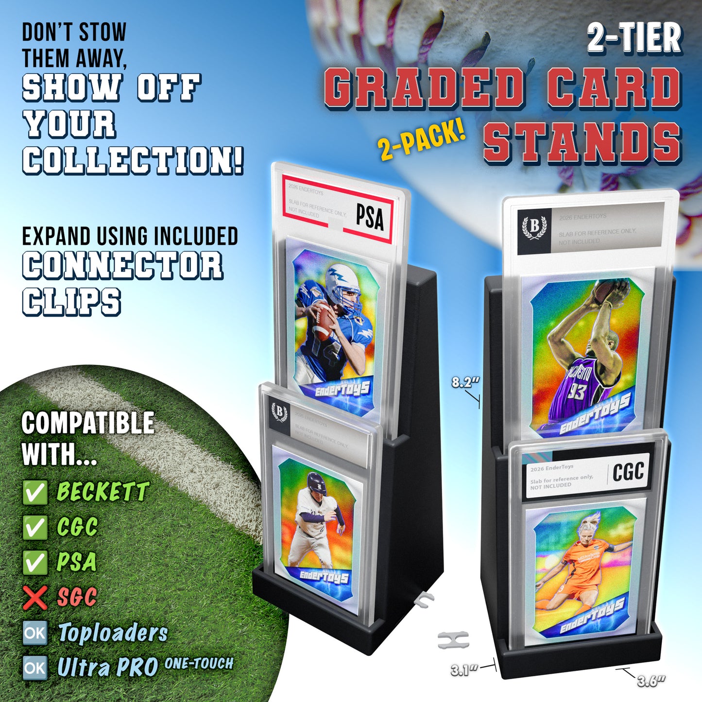 Graded Card Slab Stadium Displays