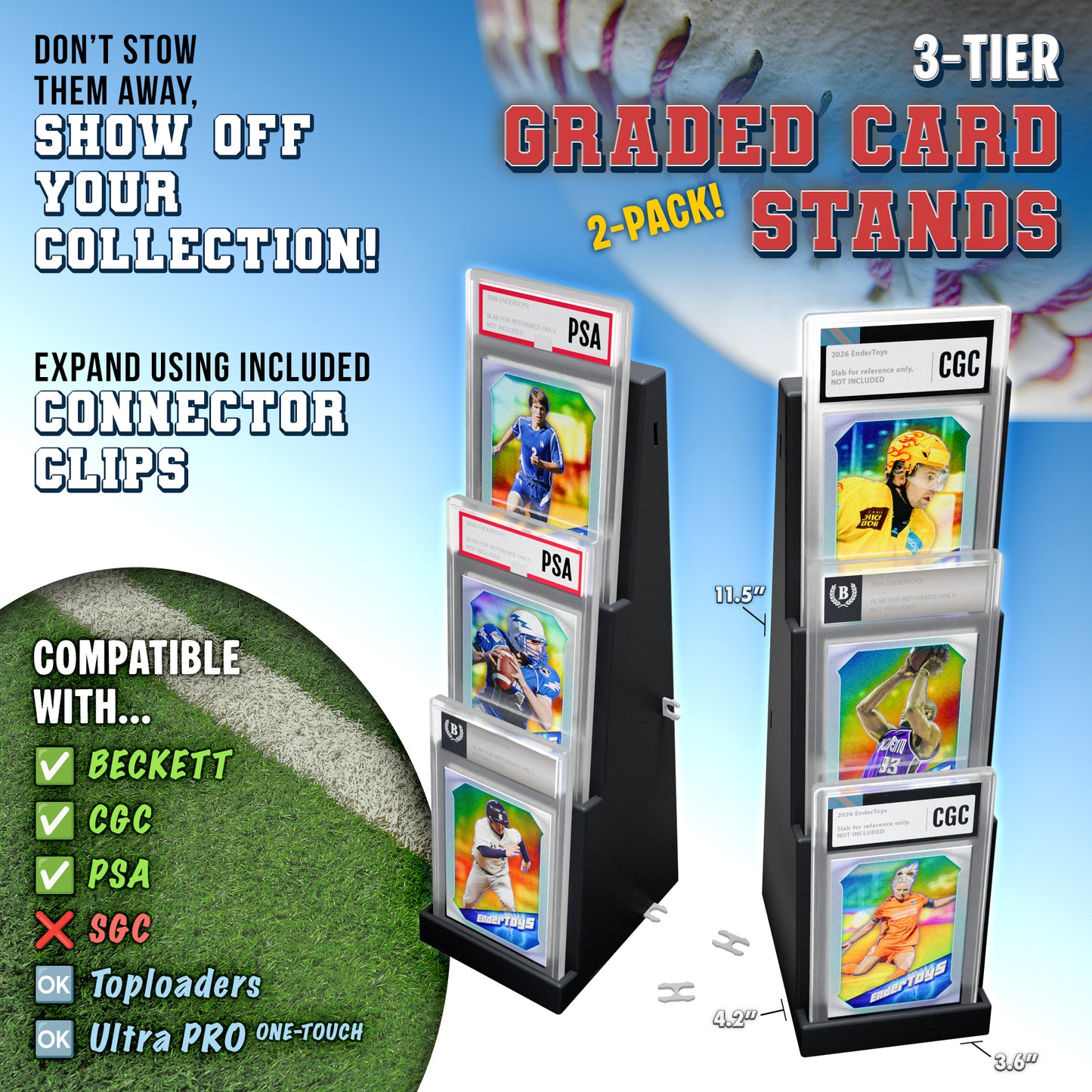 Graded Card Slab Stadium Displays
